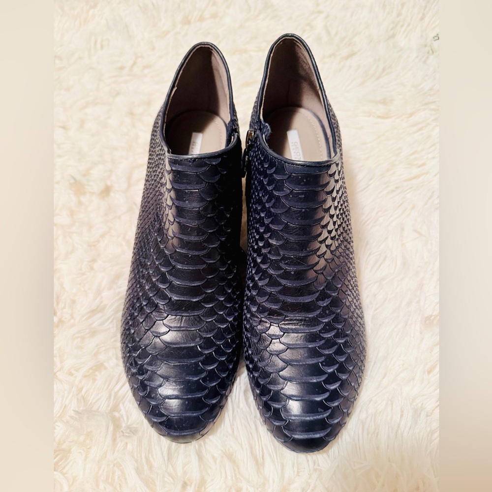 NWOT GEOX Navy Leather Shoes sz 9 - Picture 6 of 11